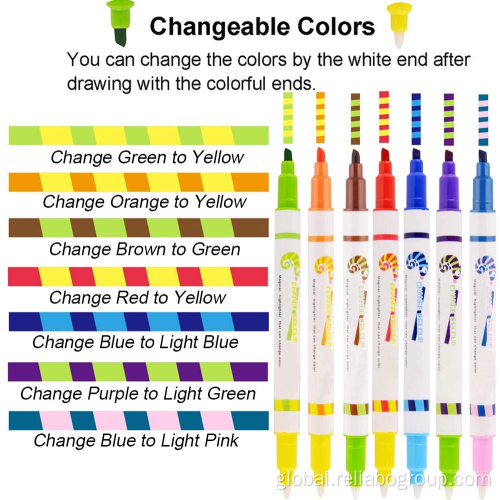Color Changing Highlighter Pen Wholesale Stationery Magic Marker Color Changing Pen Manufactory